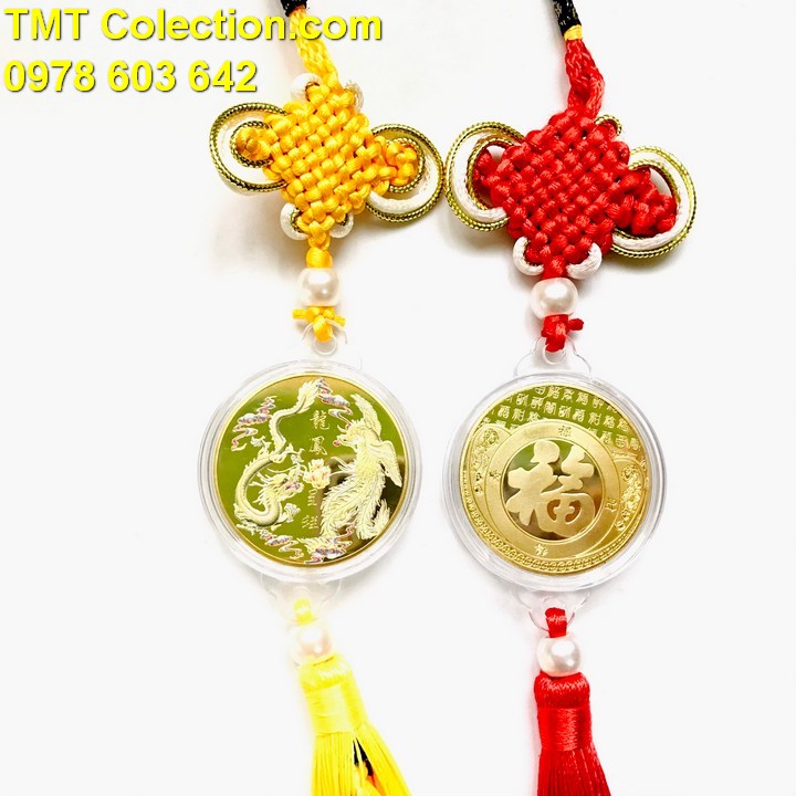 Dây Treo Xu Long Phụng In Màu - TMT Collection
