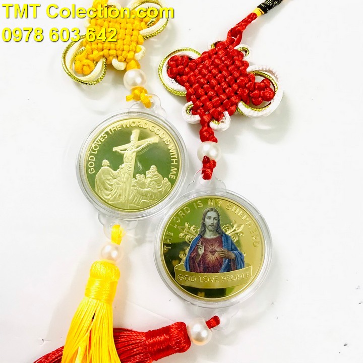 Dây Treo Xu Thánh Tâm Chúa Giêsu Kitô In Màu - TMT Collection