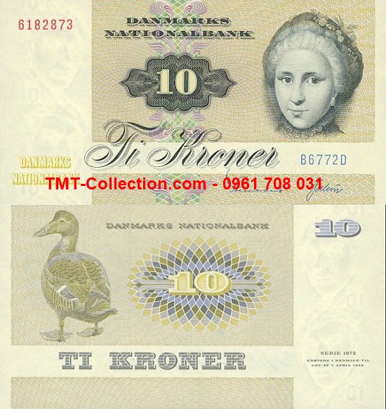 Denmark - Đan Mạch 10 Kroner 1977 UNC