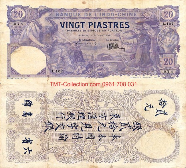 20 Piastre 1920 Thành Thái Sài Gòn