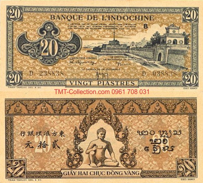 20 Piastre 1942 Phật Ngồi Nâu