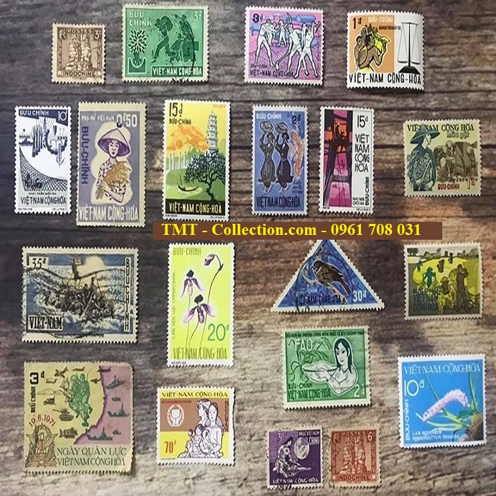 Bộ tem sưu tầm 20 tem Việt Nam xưa - TMT Collection.com