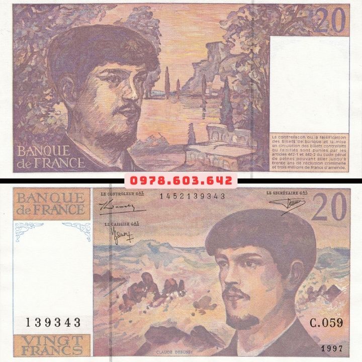 France - Pháp 20 Francs 1997 AUNC - Phukiensuutam.com