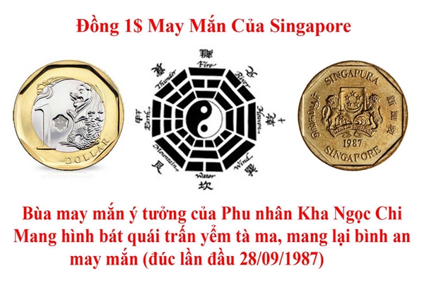 đồng xu 1 dollar Singapore