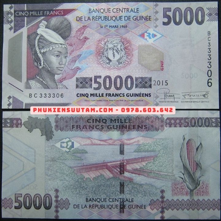 Guinee 5000 franc 2021 UNC - Phukiensuutam.com