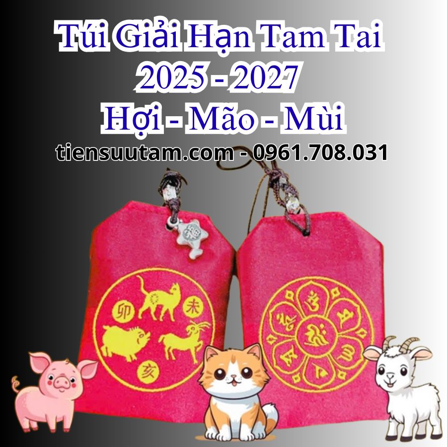 Túi giải hạn Tam Tai 2025 – 2027 cho người tuổi Hợi – Mão – Mùi