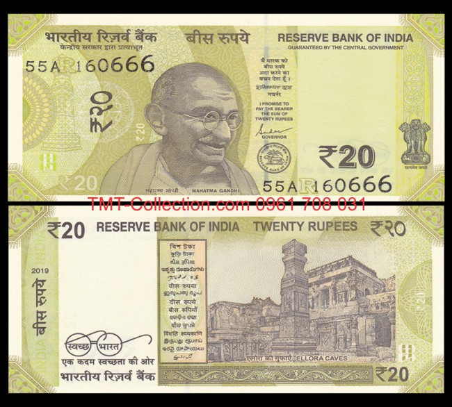 India - Ấn Độ 20 Rupee 2019 UNC