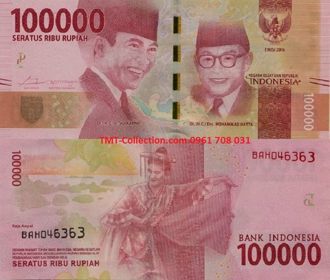 Indonesia 100.000 Rupiah 2016 UNC