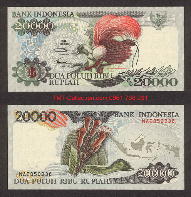Indonesia 20.000 Rupiah 1992 UNC