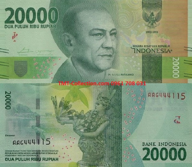 Indonesia 20.000 Rupiah 2016 UNC