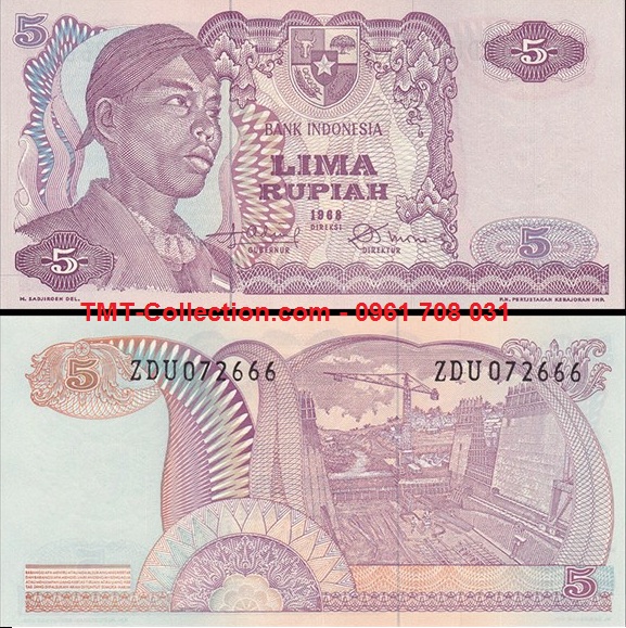 Indonesia 5 Rupiah 1968 UNC