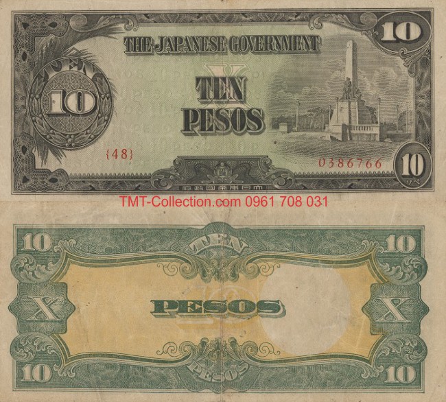 Japan - Nhật 10 pesos quân đội Nhật tại Phillippin