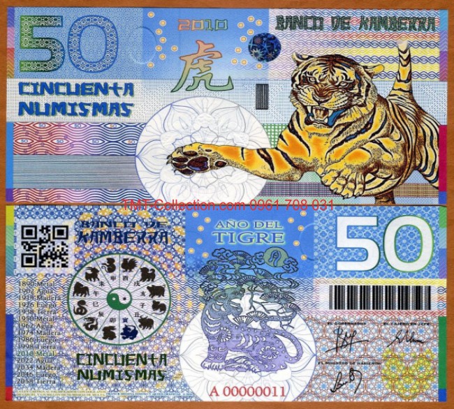 Kamberra 50 numismas 2010 UNC Cọp