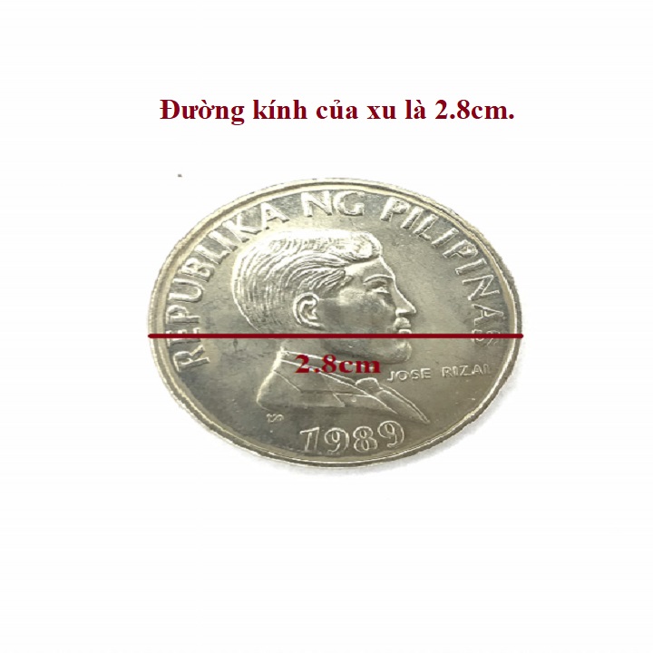 Xu con Trâu 1 piso của Philippines tặng túi gấm - TMT Collection.com