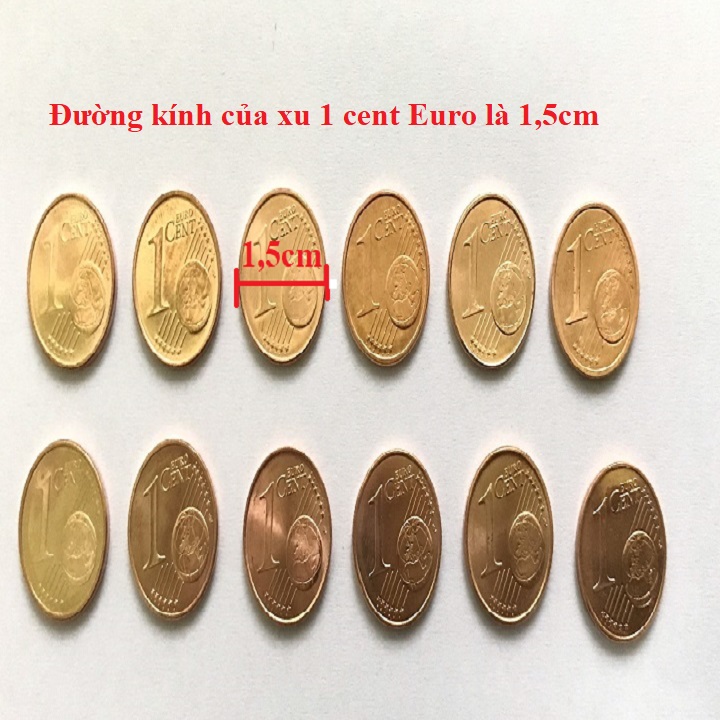 Bộ tiền 12 xu 1 cent của 12 nước liên minh châu Âu Euro - TMT Collection.com