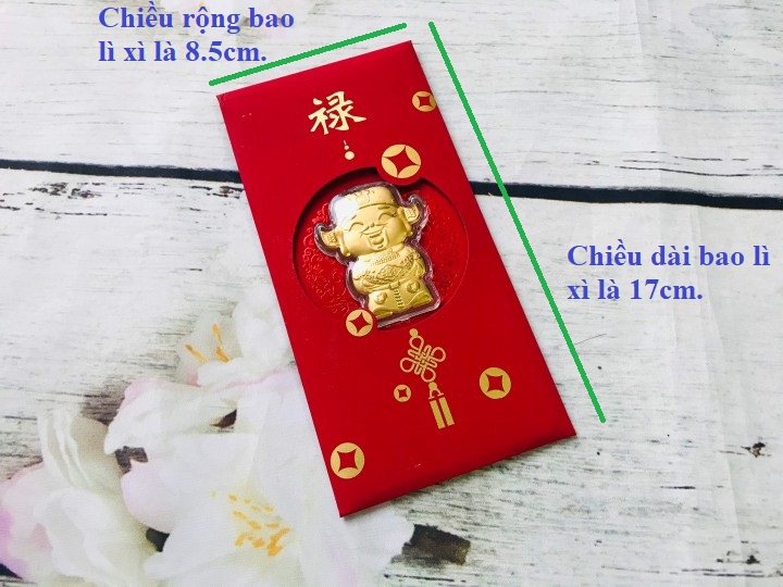 Bao lì xì Thần Tài chibi vàng - TMT Collection