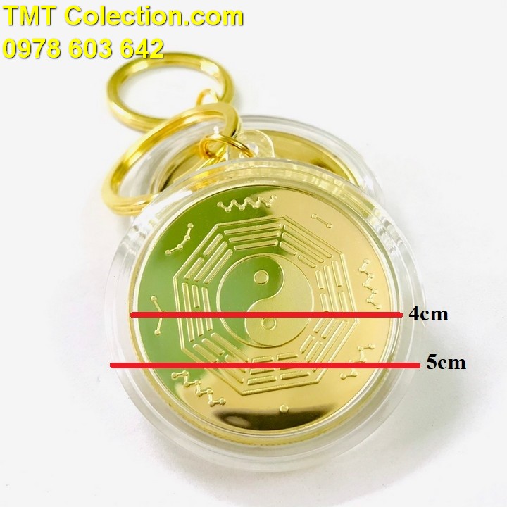 Móc Khóa Xu Quan Âm Bát Quái Âm Dương - TMT Collection.com