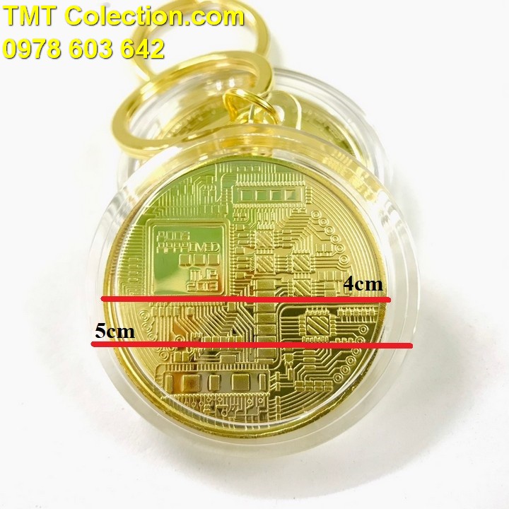 Móc khóa xu Bitcoin Vàng - TMT Collection.com