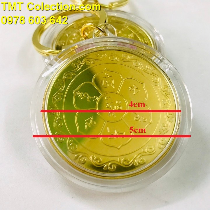 Móc Khóa Xu Quan Âm Vàng In Màu - TMT Collection.com