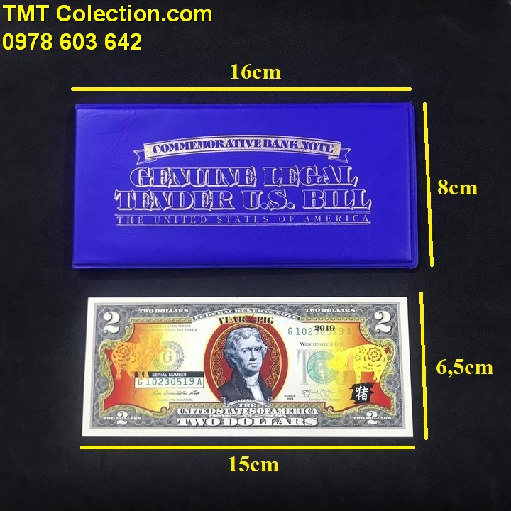 Tiền kỷ niệm 2 USD hình con Heo 2019 - TMT Collection.com