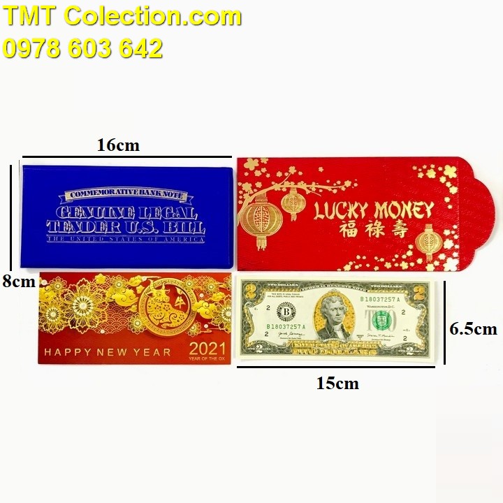 Tiền kỷ niệm 2 USD nhũ vàng 24k - TMT Collection.com