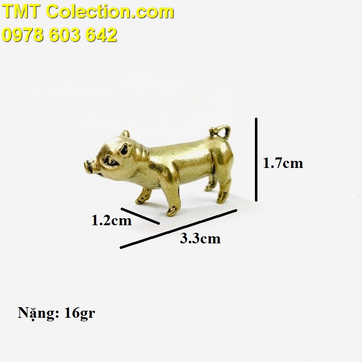 Móc Khóa Tượng Đồng Con Heo - TMT Collection.com