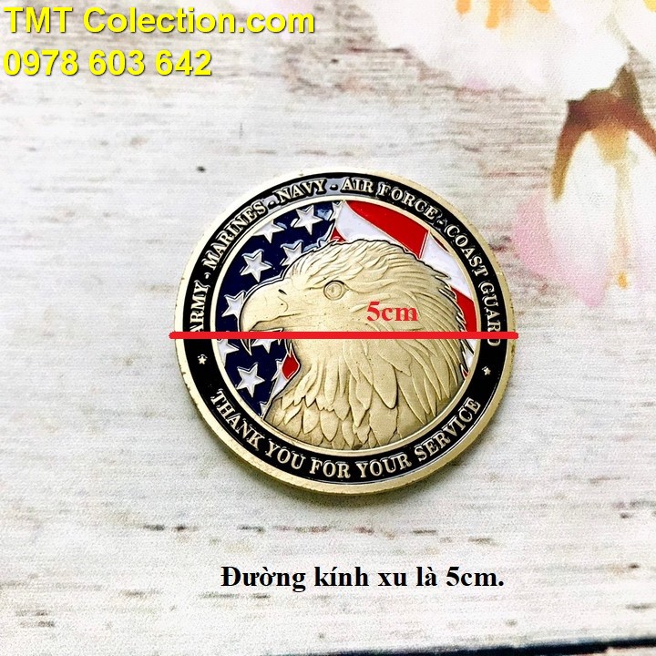 Xu Huy Hiệu 5 Binh Chủng Quân Lực Mỹ - TMT Collection.com