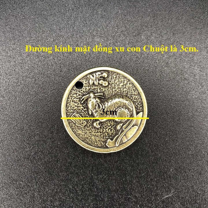 Mặt Đồng Xu Đồng Hình Con Chuột - TMT Collection
