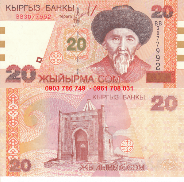 Tiền sưu tầm Kyrgyzstan 20 som 2002 UNC