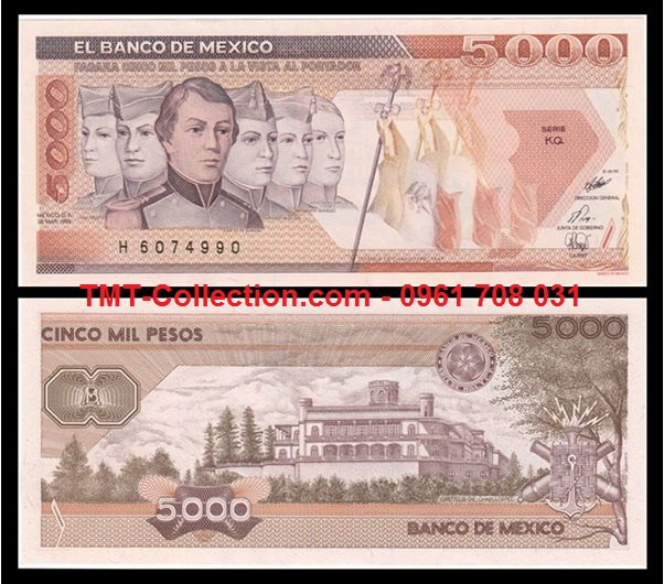 Mexico 5000 Pesos 1989 UNC