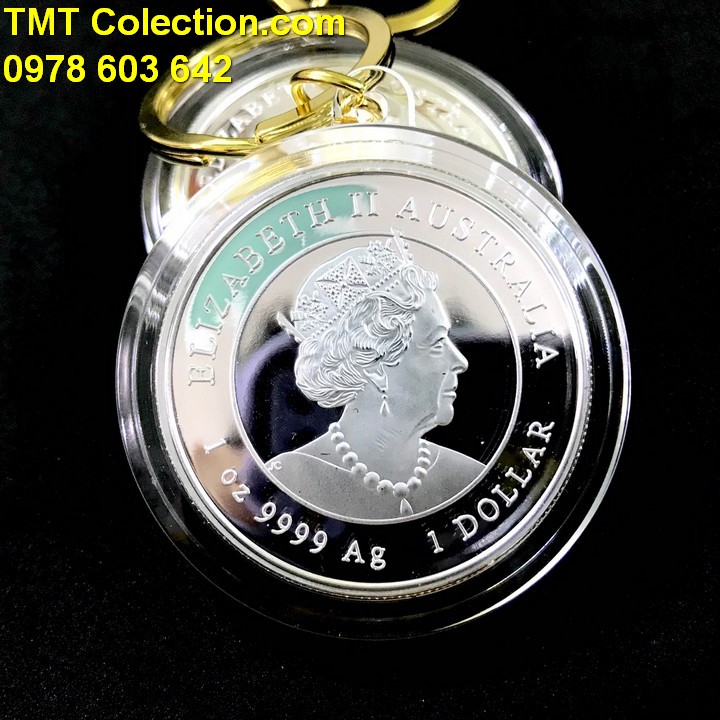 Móc khóa xu Úc con chuột mạ Bạc - TMT Collection.com