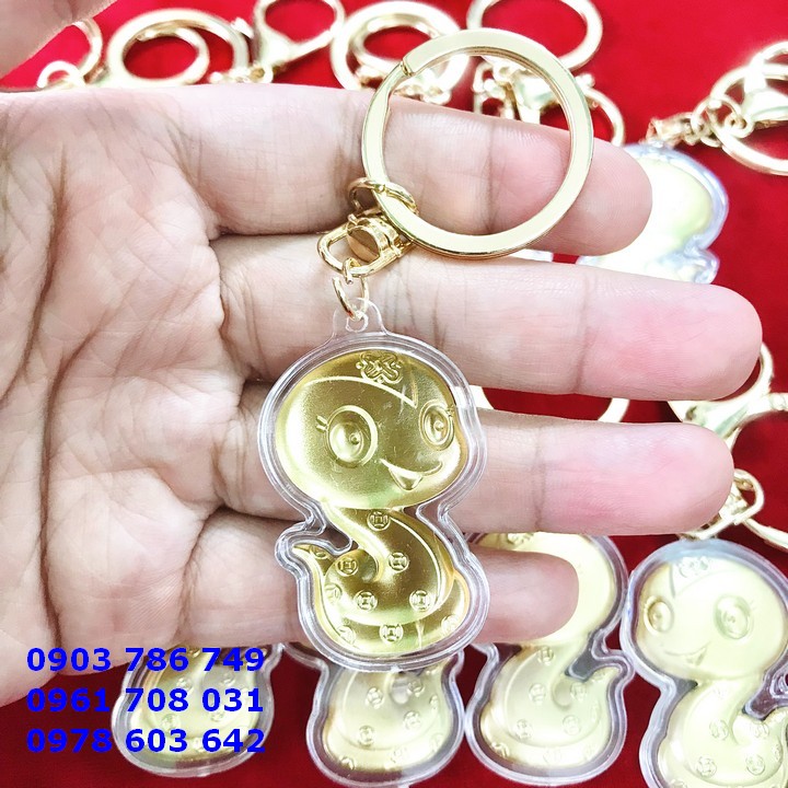 Móc Khóa Hình con  Rắn Vàng