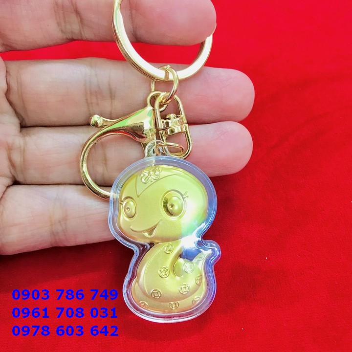 Móc Khóa Hình con  Rắn Vàng