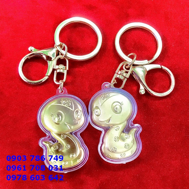 Móc Khóa Hình con  Rắn Vàng