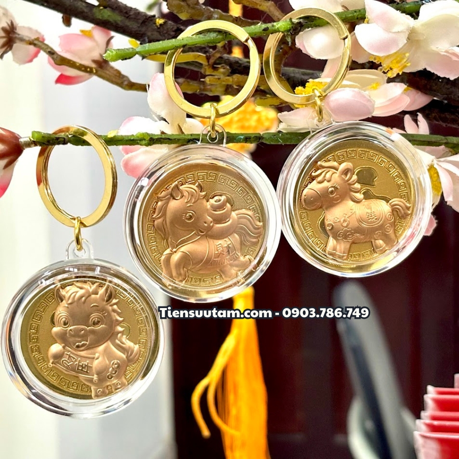 Móc Khóa Miếng Đồng Xu Con Ngựa Cute 2026