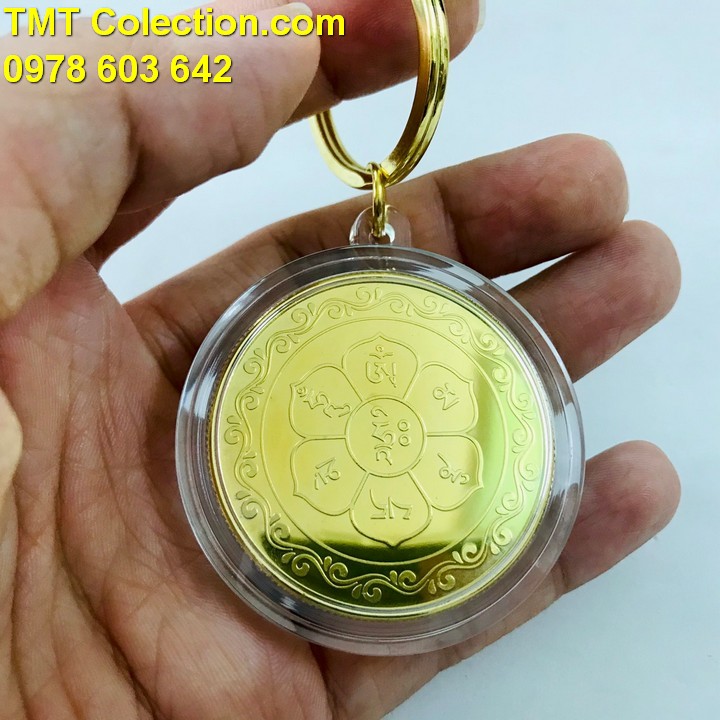 Móc Khóa Xu Quan Âm Vàng In Màu - TMT Collection.com