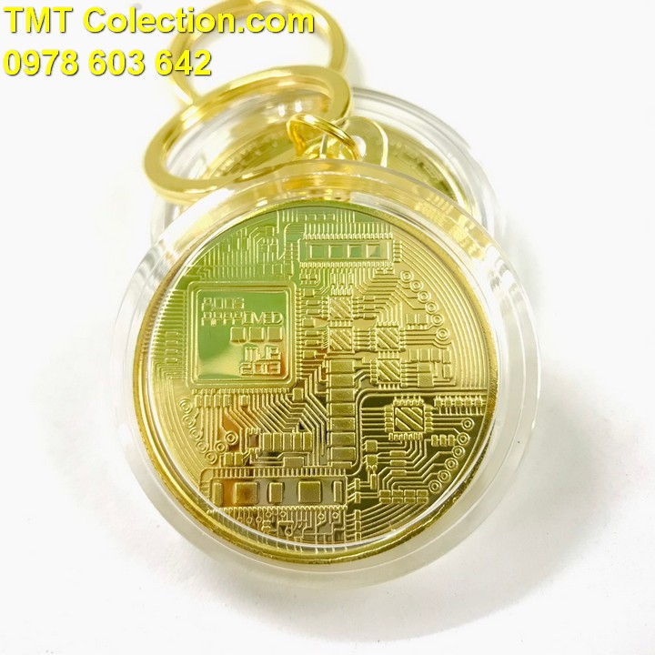 Móc khóa xu Bitcoin Vàng - TMT Collection.com