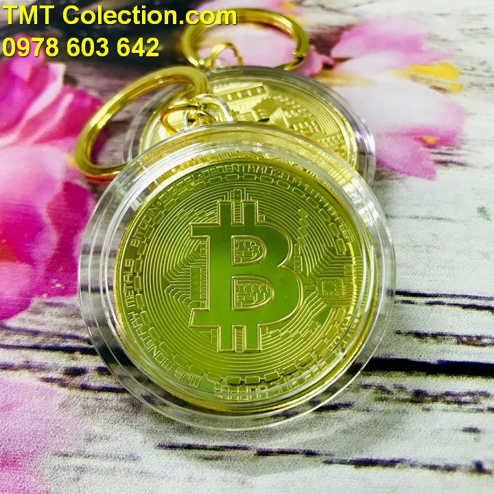 Móc khóa xu Bitcoin Vàng - TMT Collection.com