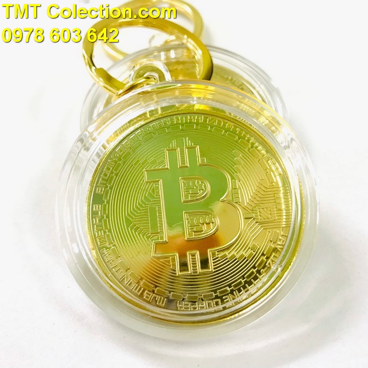 Móc khóa xu Bitcoin Vàng - TMT Collection.com