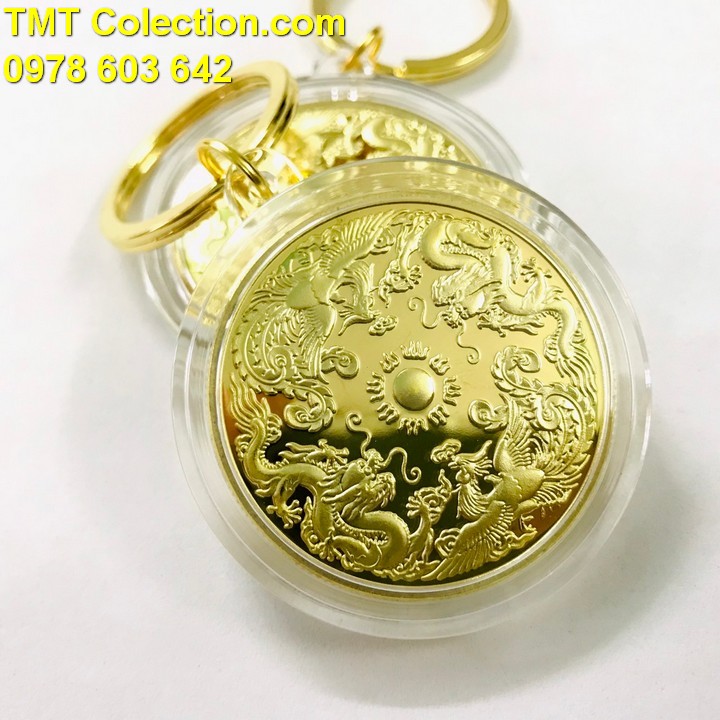 Móc Khóa Xu Long Phụng Vàng - TMT Collection.com