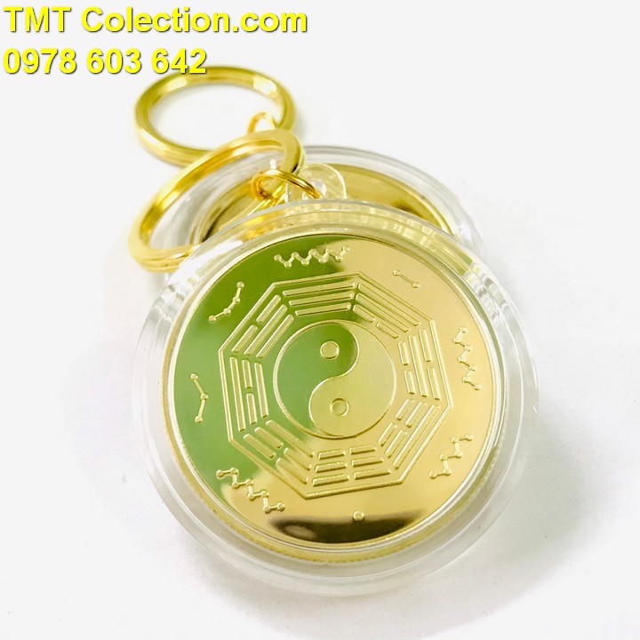 Móc Khóa Xu Quan Âm Bát Quái Âm Dương - TMT Collection.com