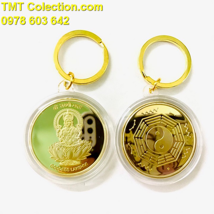 Móc Khóa Xu Quan Âm Bát Quái Âm Dương - TMT Collection.com