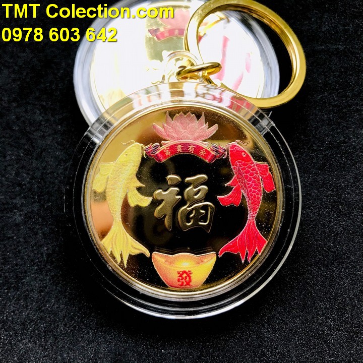 Móc Khóa Xu Song Ngư in màu - TMT Collection.com