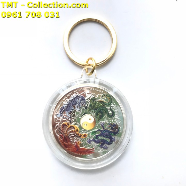 Móc khóa Xu tứ linh phong thuỷ - TMT Collection