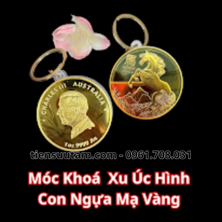 Móc Khóa Xu Úc Hình Con Ngựa Mạ Vàng 2026