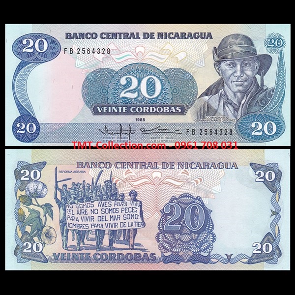 Nicaragua 20 Cordobas 1985 UNC