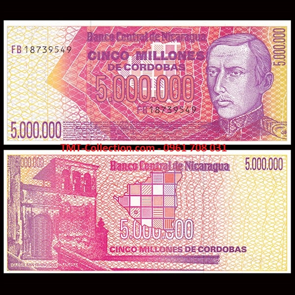 Nicaragua 5.000.000 Cordobas 1990 UNC