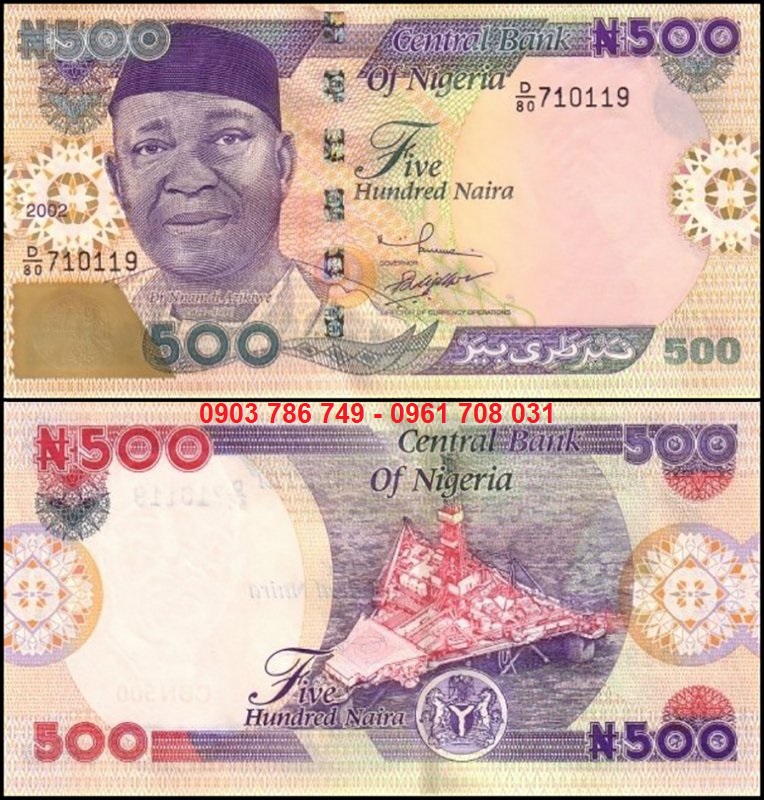Tiền Sưu Tầm Nigeria 500 Naira 2002 UNC