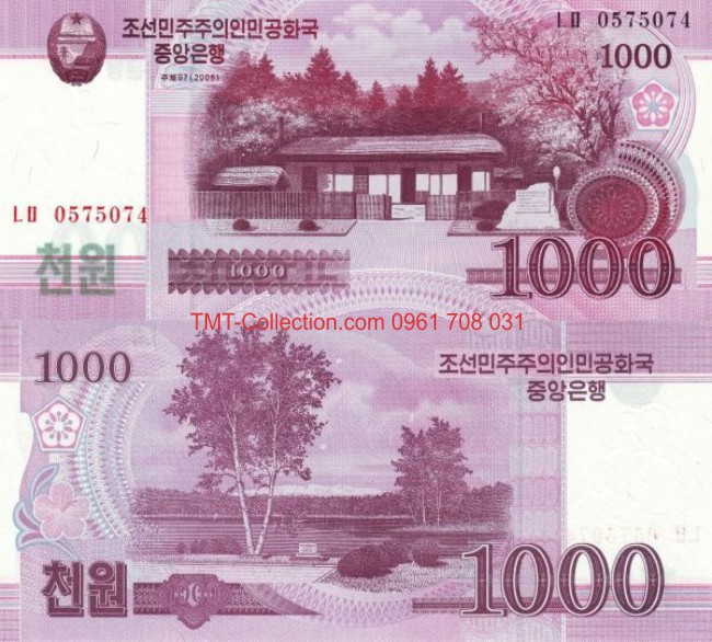 North Korea - Triều Tiên 1000 Won 2009 UNC