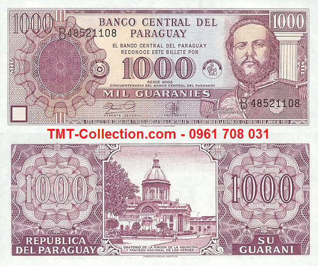 Paraguay 1000 Guaranies 2002 UNC (tờ)